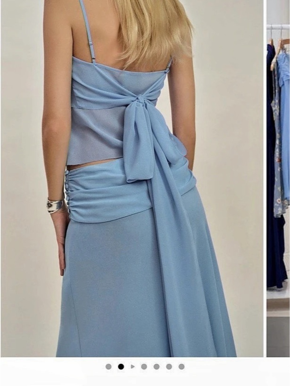Reformation Devon Lee Carlson Blue Set Blue Size 6 - Picture 4 of 8